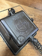 Elegant HTF 1920’s Griswold #11 Square Waffle Iron with Slant Block Logo and Tall Base Waffle Iron
