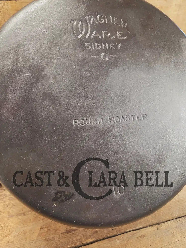 Enormous and almost Mint! 1900-30 #10 Wagner Drip Drop Roaster Dutch Oven w sawtooth style Lid. Dutch Ovens Trivets &