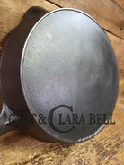 Fantastic first skillet or for the unusual collector. Unknown maker Raised #9 Cast Iron Skillet. Erie First series