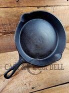 Fantastic First Skillet Or For The Unusual Collector. Unknown Maker Raised #9 Cast Iron Skillet