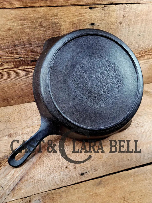 Fantastic First Skillet Or For The Unusual Collector. Unknown Maker Raised #9 Cast Iron Skillet