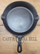 Fantastic First Skillet Or For The Unusual Collector. Unknown Maker Raised #9 Cast Iron Skillet