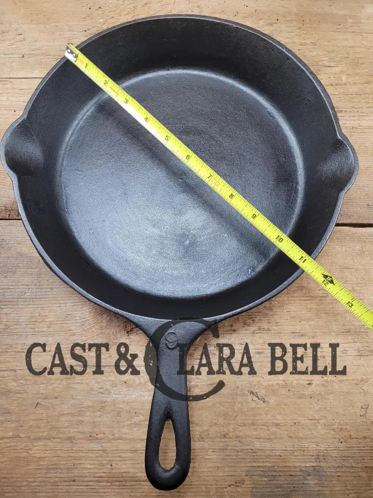 Fantastic First Skillet Or For The Unusual Collector. Unknown Maker Raised #9 Cast Iron Skillet