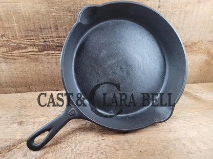 Fantastic First Skillet Or For The Unusual Collector. Unknown Maker Raised #9 Cast Iron Skillet