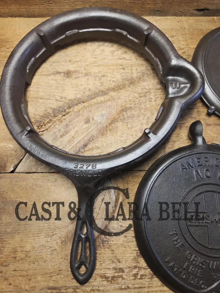 Fantastic gift idea! 1910’s fully restored Griswold No. 8 Waffle Iron (314 & 315) with (#327) Low Base. Ready to make