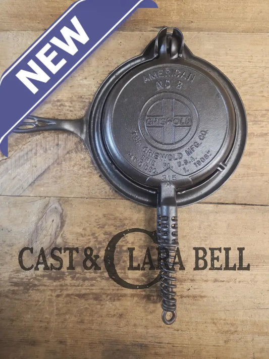 Fantastic gift idea! 1910’s fully restored Griswold No. 8 Waffle Iron (314 & 315) with (#327) Low Base. Ready to make
