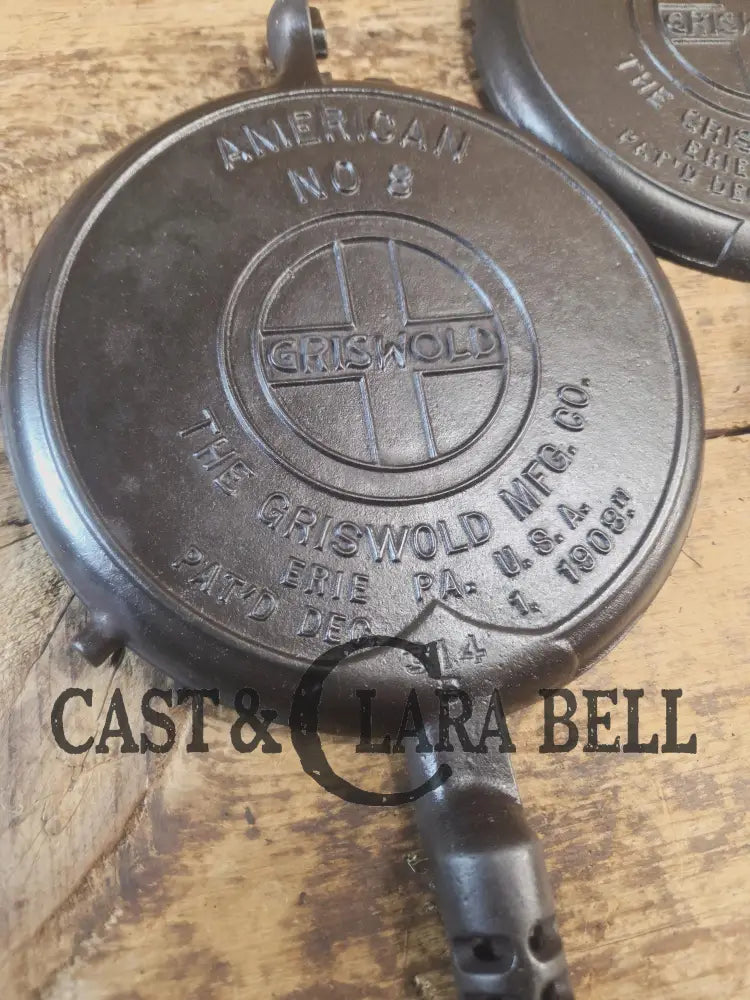 Fantastic gift idea! 1910’s fully restored Griswold No. 8 Waffle Iron (314 & 315) with (#327) Low Base. Ready to make