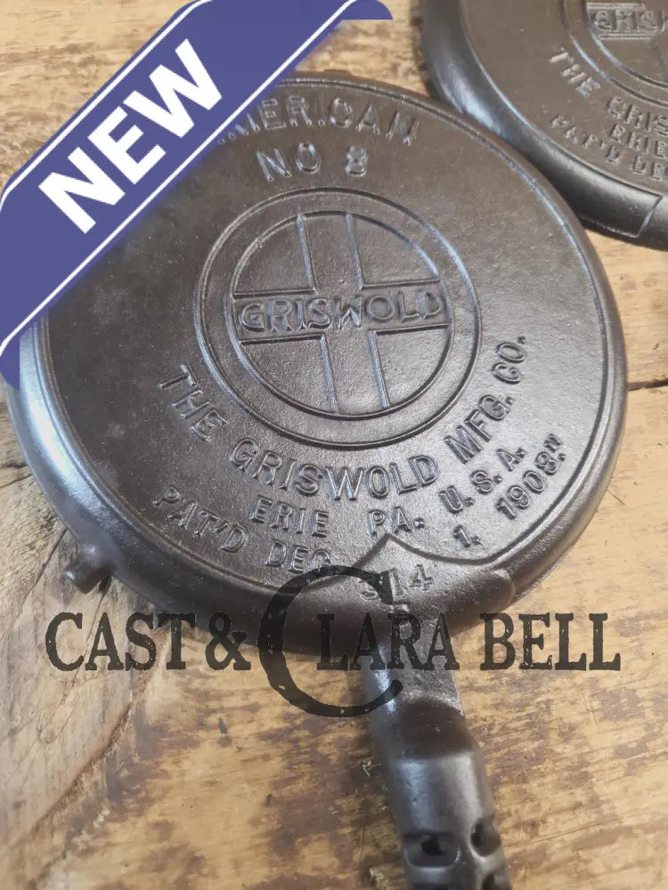Fantastic gift idea! 1910’s fully restored Griswold No. 8 Waffle Iron (314 & 315) with (#327) Low Base. Ready to make