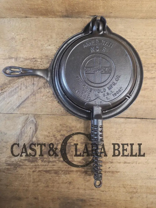 Fantastic gift idea! 1910’s fully restored Griswold No. 8 Waffle Iron (314 & 315) with (#327) Low Base. Ready to make