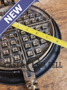 For the eclectic enthusiast!! 1920’s Griswold #8 Waffle Iron 885/886 with Matching Low Base 975. Plated paddles Black