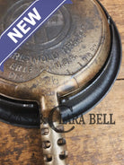 For the eclectic enthusiast!! 1920’s Griswold #8 Waffle Iron 885/886 with Matching Low Base 975. Plated paddles Black