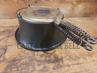 For the eclectic enthusiast!! 1930’s Era Wagner Tall Base Waffle Iron with Nickel Finish Paddles! Really cool patina!