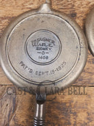 For the eclectic enthusiast!! 1930’s Era Wagner Tall Base Waffle Iron with Nickel Finish Paddles! Really cool patina!
