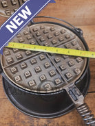 For the eclectic enthusiast!! 1930’s Era Wagner Tall Base Waffle Iron with Nickel Finish Paddles! Really cool patina!