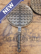 For the eclectic enthusiast!! 1930’s Era Wagner Tall Base Waffle Iron with Nickel Finish Paddles! Really cool patina!