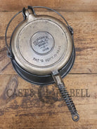 For the eclectic enthusiast!! 1930’s Era Wagner Tall Base Waffle Iron with Nickel Finish Paddles! Really cool patina!