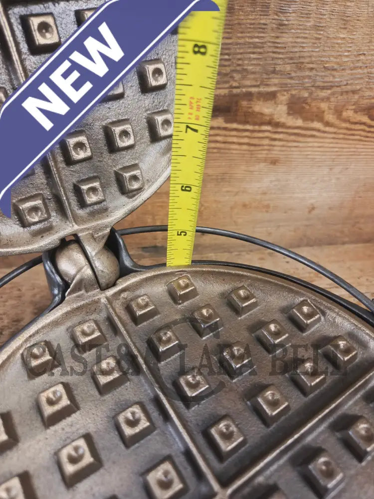 For the eclectic enthusiast!! 1930’s Era Wagner Tall Base Waffle Iron with Nickel Finish Paddles! Really cool patina!