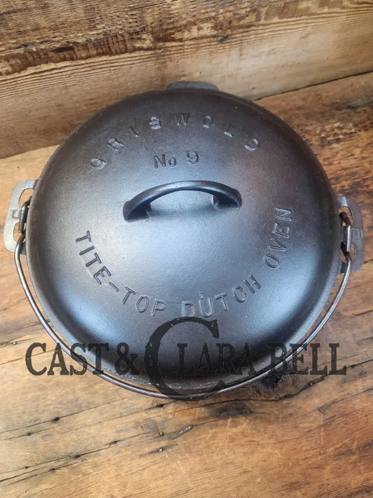 Fully Marked! 1920’S Griswold No. 9 Tite-Top Cast Iron Dutch Oven 834 K. Low Dome Rust Resistant