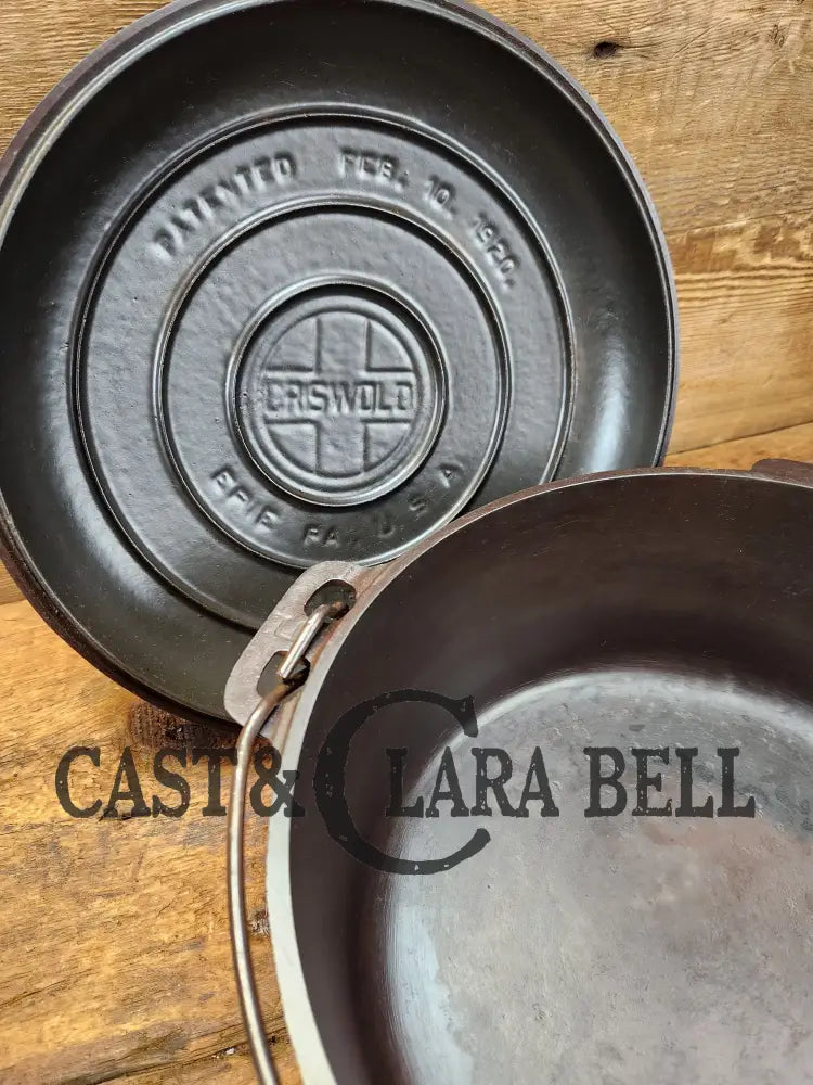 Fully Marked! 1920’S Griswold No. 9 Tite-Top Cast Iron Dutch Oven 834 K. Low Dome Rust Resistant