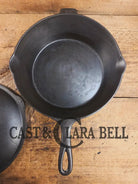 Fully marked Favorite Piqua Ware #8 DEEP Cast Iron Skillet with Heat Ring and Smiley Logo. Great Chicken Fryer! Skillet