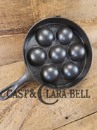 Fun to cook with! 1930’s Griswold No. 32 Aebleskiver 7 cup p/n 962 Variation 7. Great for Poached eggs! Restored Ready