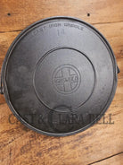 Ghostmarked 1910’s #742 Griswold No. 14 Round Griddle w/ Bail and Slant Logo. The largest made of its kind and hard to