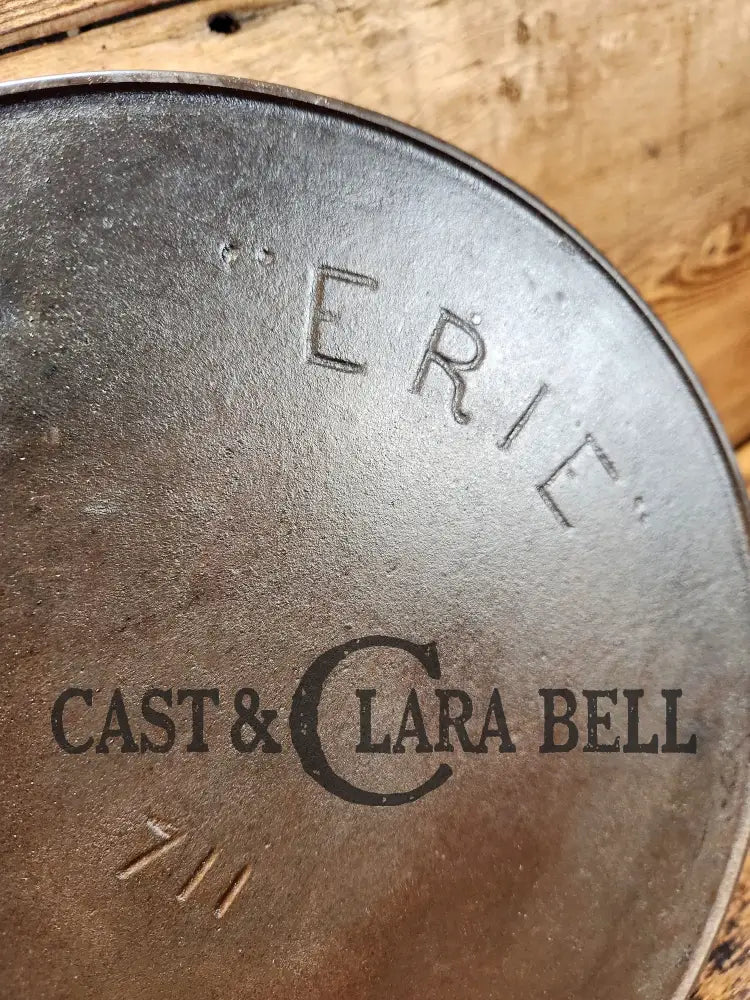 Gorgeous 1890’S Erie #9 (1890’S Griswold) 3Rd Series’ Cast Iron Skillet With Heat Ring 710