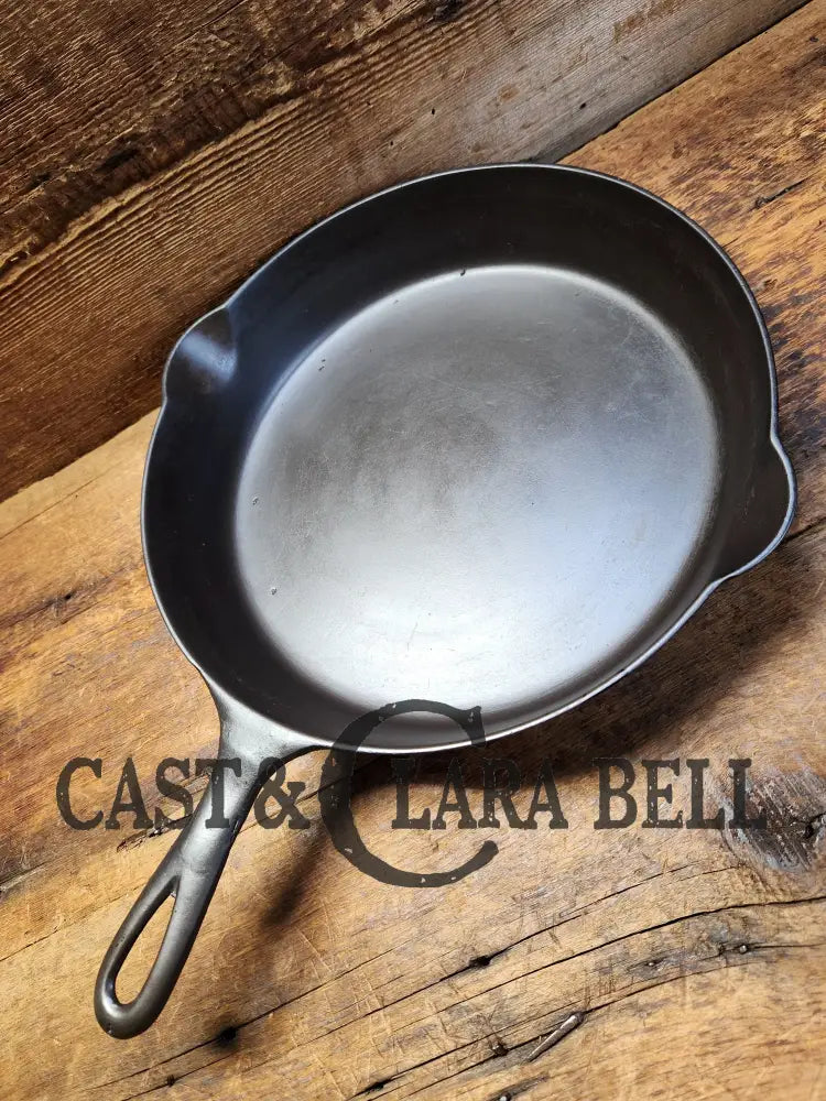 Gorgeous 1890’S Erie #9 (1890’S Griswold) 3Rd Series’ Cast Iron Skillet With Heat Ring 710