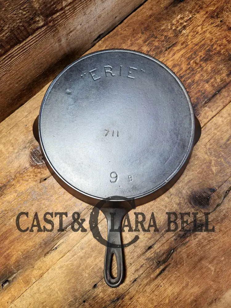 Gorgeous 1890’S Erie #9 (1890’S Griswold) 3Rd Series’ Cast Iron Skillet With Heat Ring 710