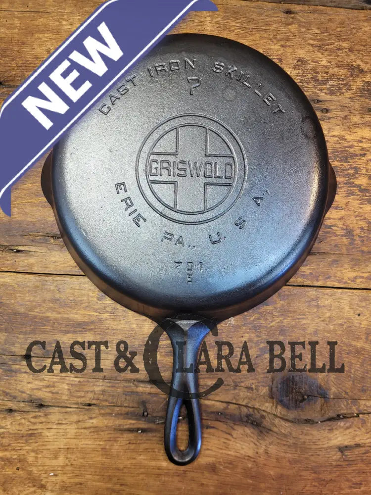 Gorgeous! 1920’S Griswold #7 Skillet With Large Block Logo And Smooth Bottom 701 E. Fully