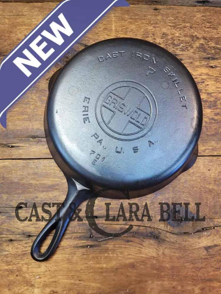 Gorgeous! 1920’S Griswold #7 Skillet With Large Block Logo And Smooth Bottom 701 E. Fully