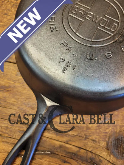 Gorgeous! 1920’S Griswold #7 Skillet With Large Block Logo And Smooth Bottom 701 E. Fully