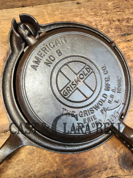 Gorgeous! 1920’S Griswold #8 Waffle Iron 885/886 With Low Base 975. Ready To Make Crispy Waffles!