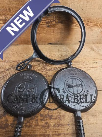 GORGEOUS! 1920’s Griswold #8 Waffle Iron 885/886 with Raised letter Low Base 975. Ready to make crispy waffles! Waffle