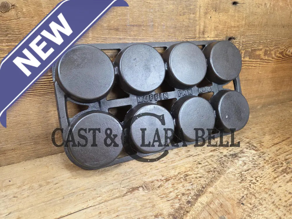 Gorgeous! 1920’s Griswold No. 8 Muffin Pan 8 cup 946. Raised letter underside Variation 1 Rarity 3 Skillet
