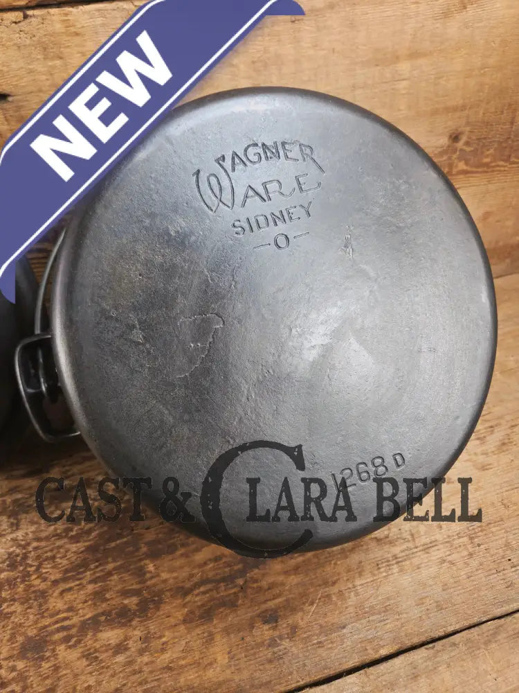 Gorgeous. 1920’s Wagner #8 1268 Dutch Oven round roaster with Fully Marked and Raised Letter Drip Drop Baster Lid!