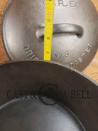 Gorgeous. 1920’s Wagner #8 1268 Dutch Oven round roaster with Fully Marked and Raised Letter Drip Drop Baster Lid!