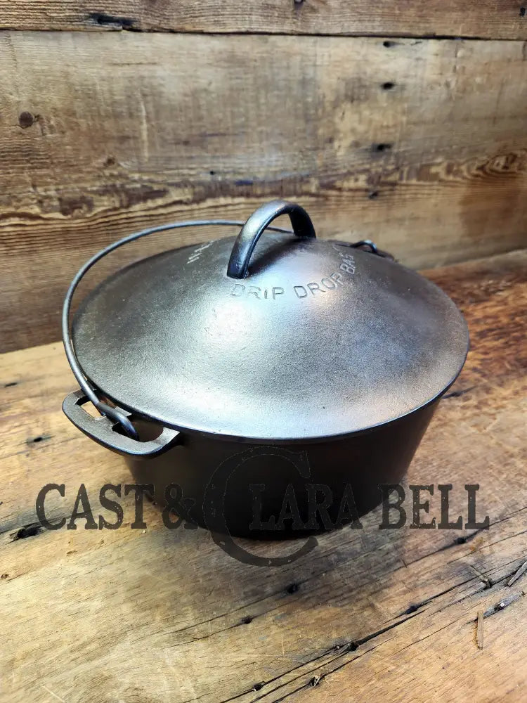 Gorgeous. 1920’S Wagner #8 Dutch Oven Round Roaster With Drip Drop Baster Lid! Ovens & Kettles