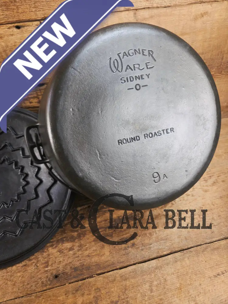 Gorgeous. 1920’s Wagner #9 Dutch Oven round roaster with Turtle Top Style Sawtooth Baster Lid Dutch Ovens Trivets &
