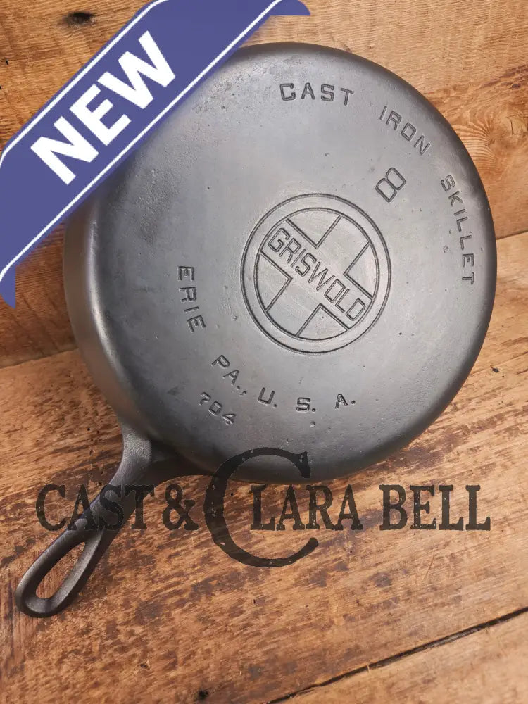 Gorgeous. 1930’s Griswold #8 Cast Iron Skillet with Large Block Logo 704 Skillet