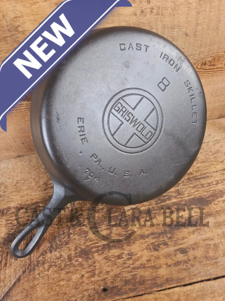 Gorgeous 1930’s Griswold #8 Cast Iron Skillet with Large Block Logo 704 K - Skillet