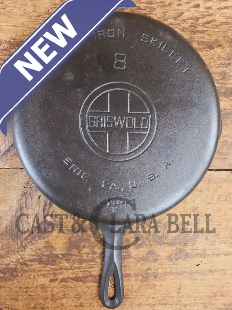 Gorgeous 1930’s Griswold #8 Cast Iron Skillet with Large Block Logo 704 K - Skillet
