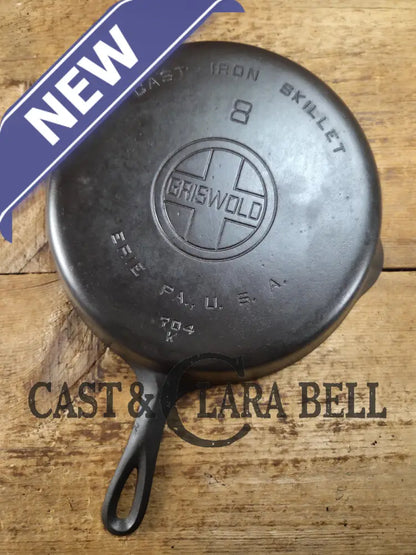 Gorgeous 1930’s Griswold #8 Cast Iron Skillet with Large Block Logo 704 K Skillet