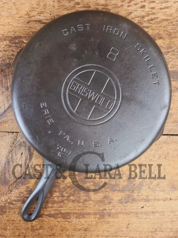 Gorgeous 1930’s Griswold #8 Cast Iron Skillet with Large Block Logo 704 K - Skillet
