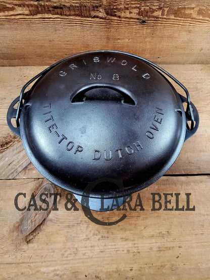 Gorgeous. 1930’S Griswold #8 Tite-Top Dutch Oven 1278 C Fully Marked Raised Matching Lid With Ez