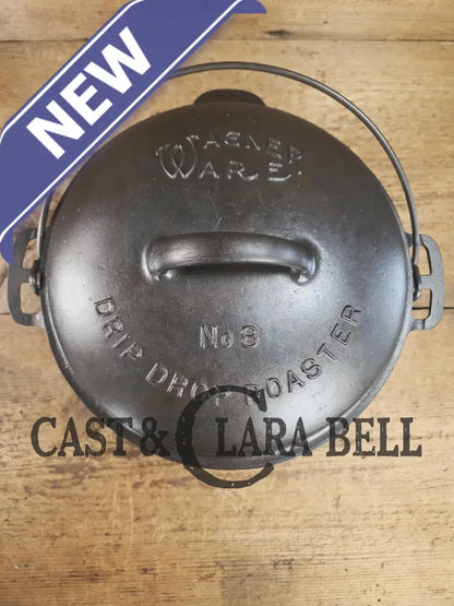 Gorgeous! 1930’s Wagner Ware #8 Drip Drop Roaster #1268 A I w/ Sawtooth Lid p/n 1268. Raised Letter lid. Dutch Ovens