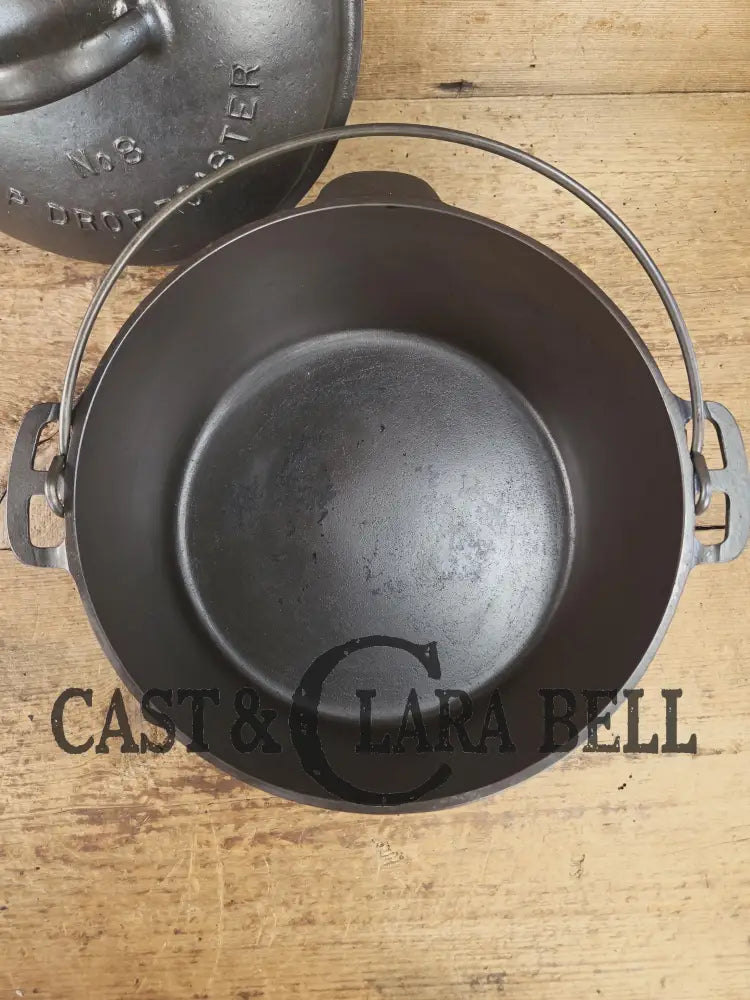 Gorgeous! 1930’s Wagner Ware #8 Drip Drop Roaster #1268 A I w/ Sawtooth Lid p/n 1268. Raised Letter lid. Dutch Ovens