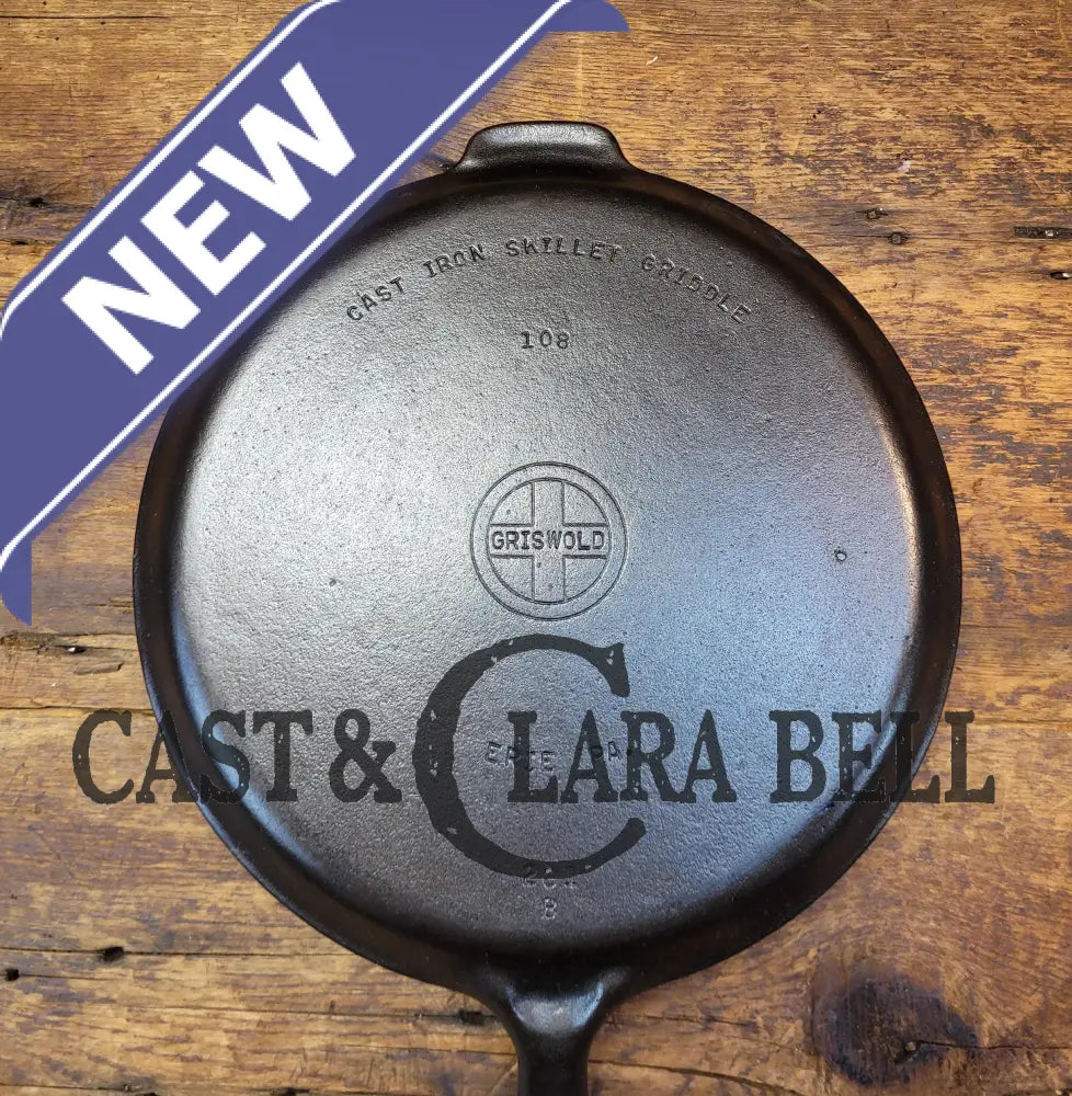 Gorgeous! 1940’S Griswold #108 Skillet Griddle Small Block Logo C/N 201. Great For Everyday Flat