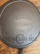 Gorgeous and harder to find Martin Stove & Range No. 7 Skillet Griddle with Hamburger Logo. Versatile restored and