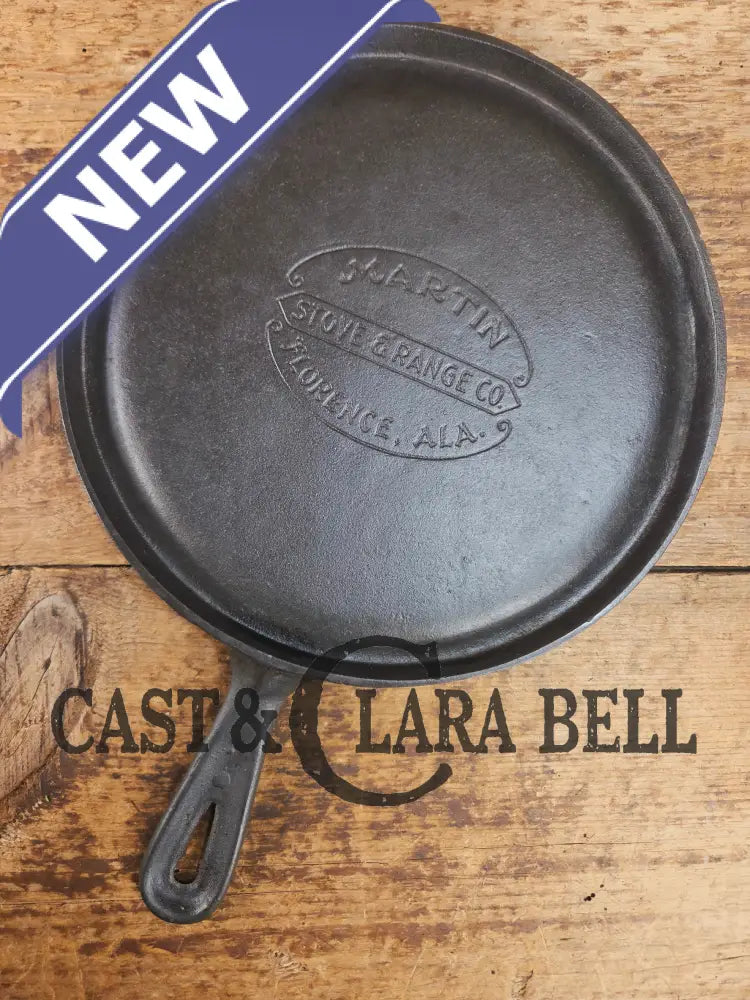 Gorgeous and harder to find Martin Stove & Range No. 8 Skillet Griddle with Hamburger Logo. Versatile restored and